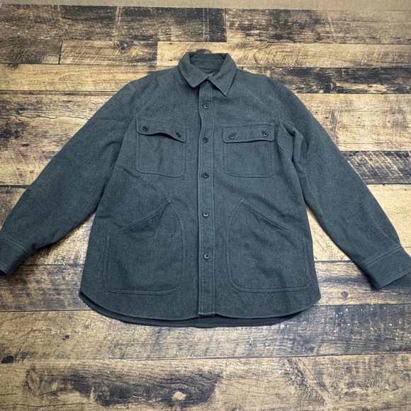 Woolrich Men's Shacket‎ Jacket Gray Size Medium Cotton Blend Button Down - Picture 1 of 8